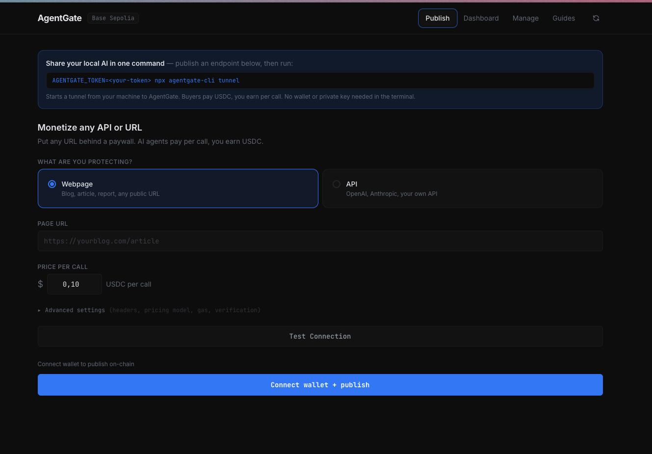AgentGate dashboard